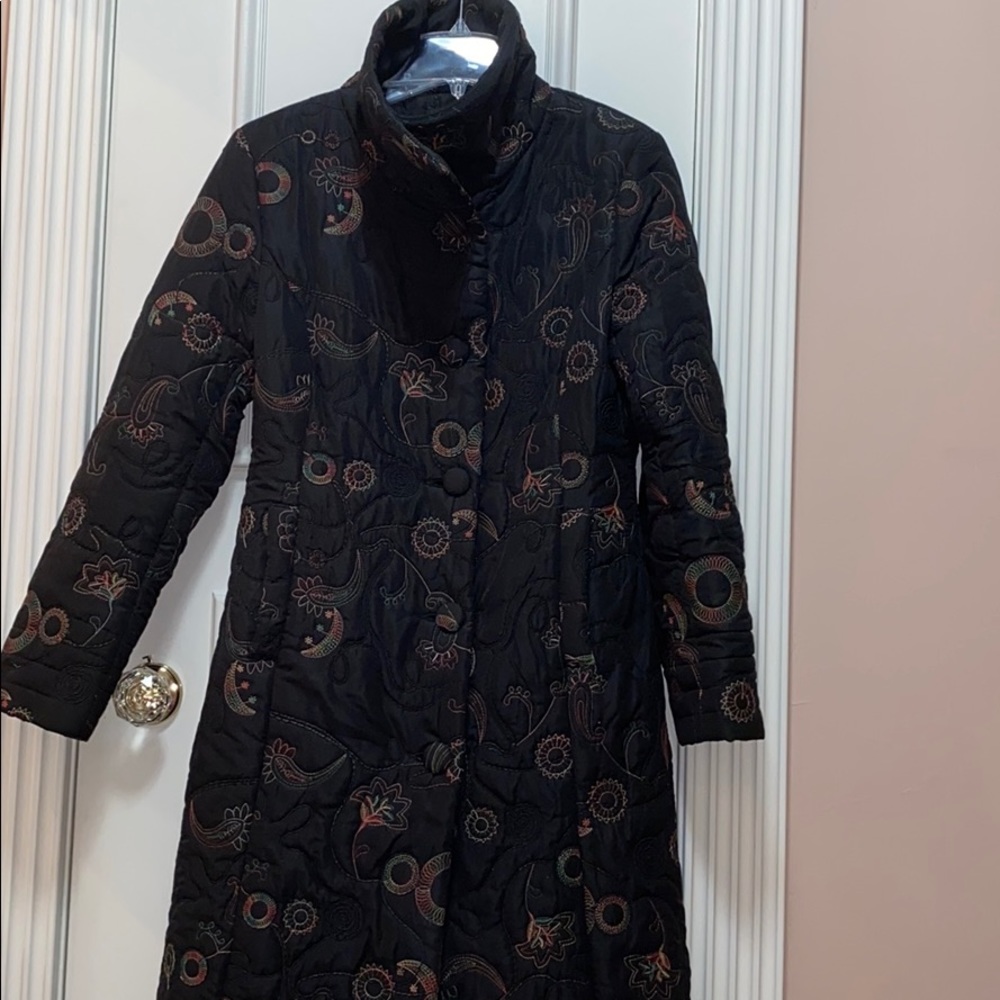Embroidered puffer coat
